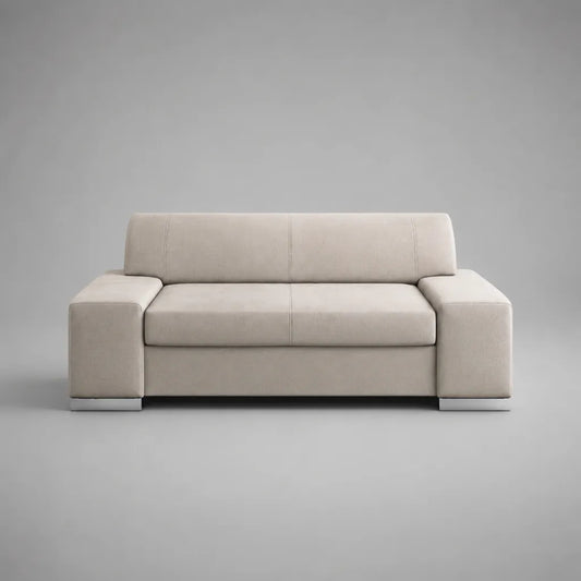 2-Sitzer-Sofa mit Polyesterbezug und Schaumstoffpolsterung, Beige, 180 × 90 × 85 cm
